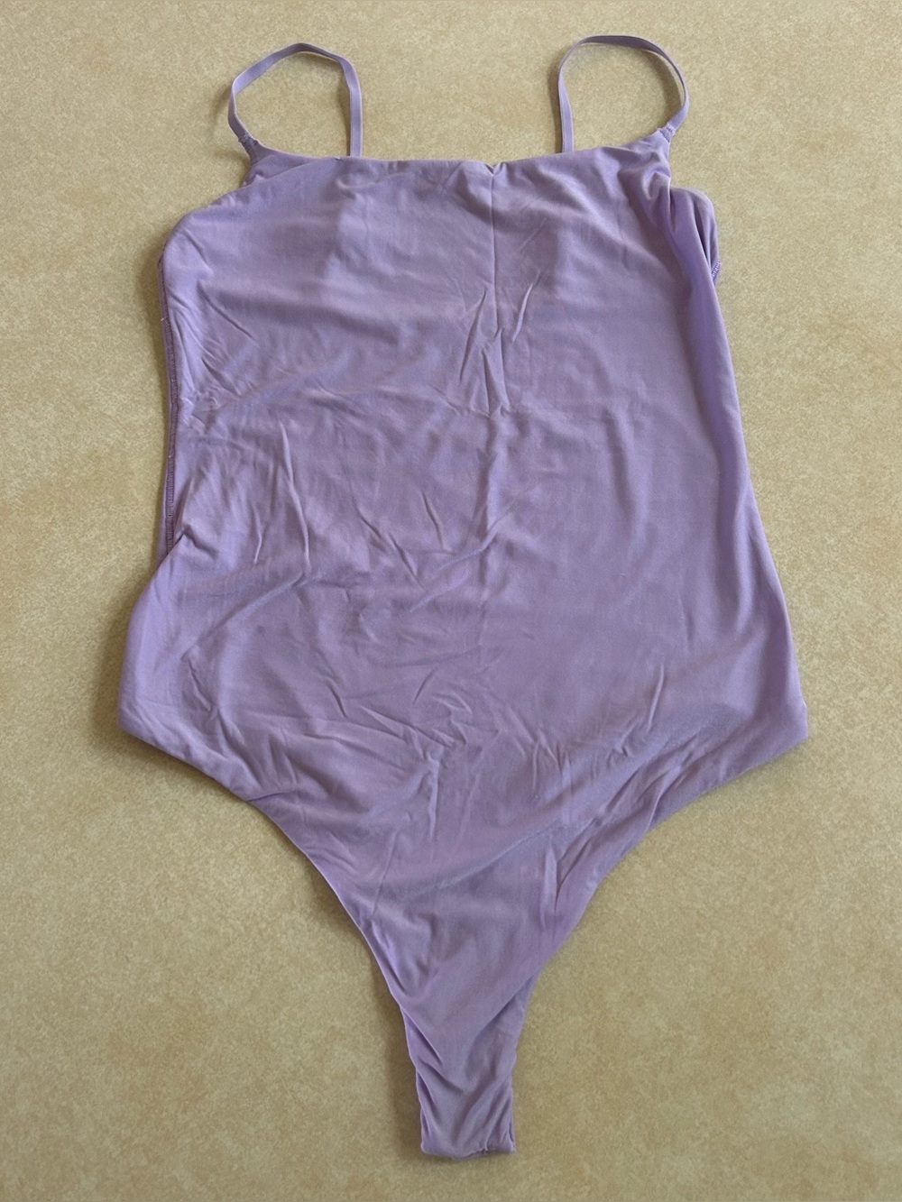 Aerie Smoothez Scoop Lavender Lilac Spaghetti Strap Bodysuit Snapless Small